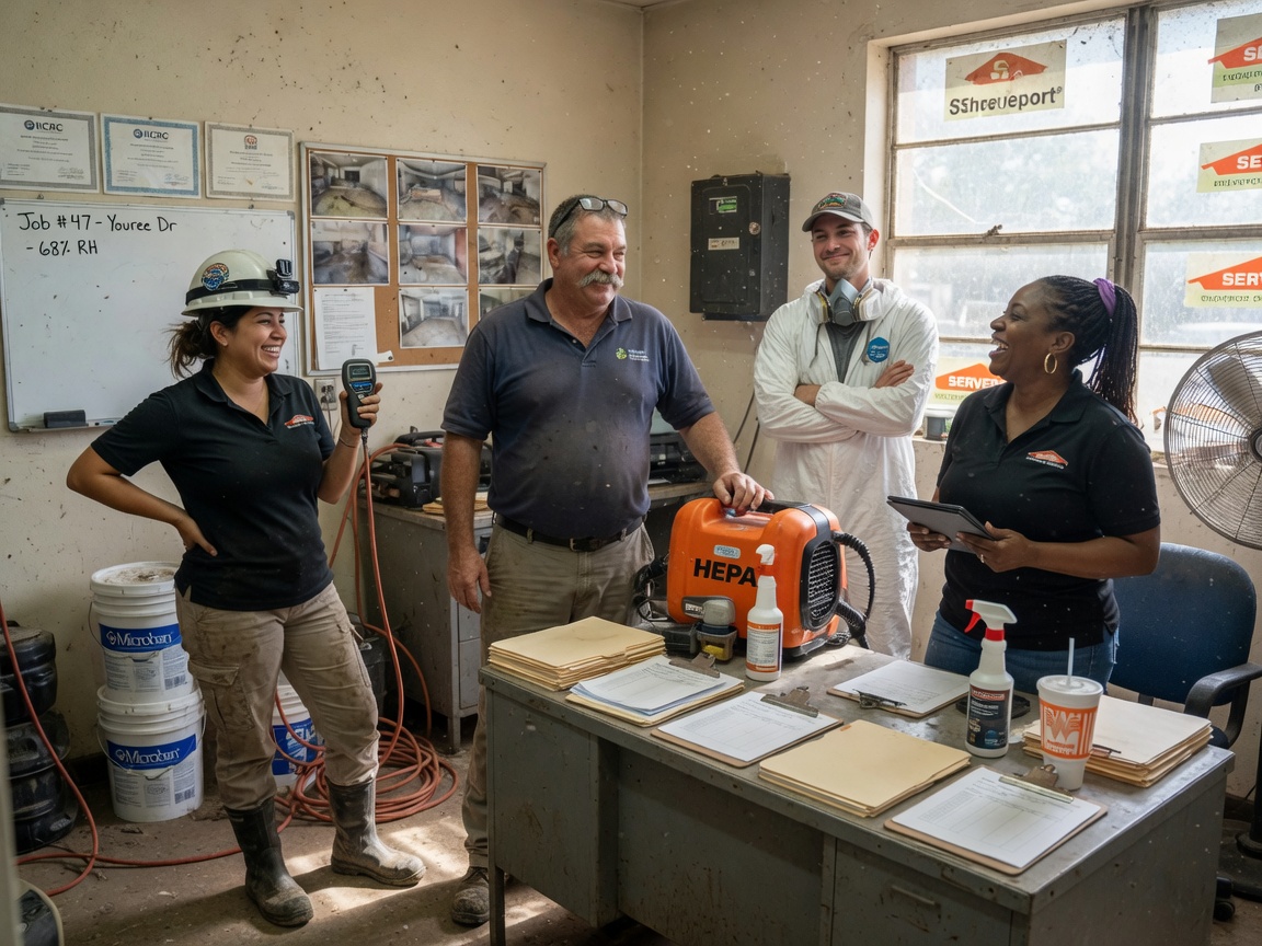 The Shreveport Mold Pros team at work in Shreveport